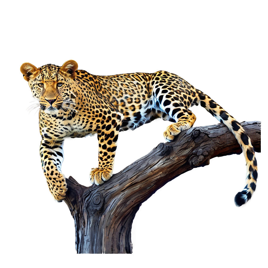 Majestic Leopard On Tree Png Yhi28