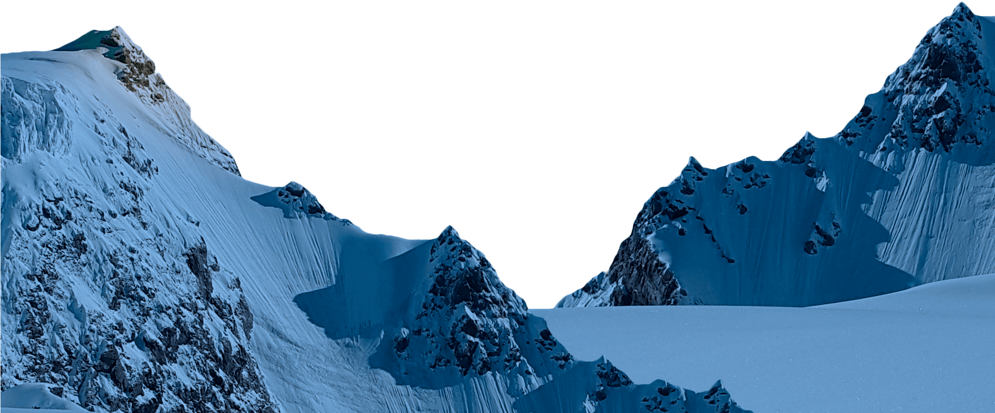 Majestic Mountain Peaks Panorama PNG with transparent background