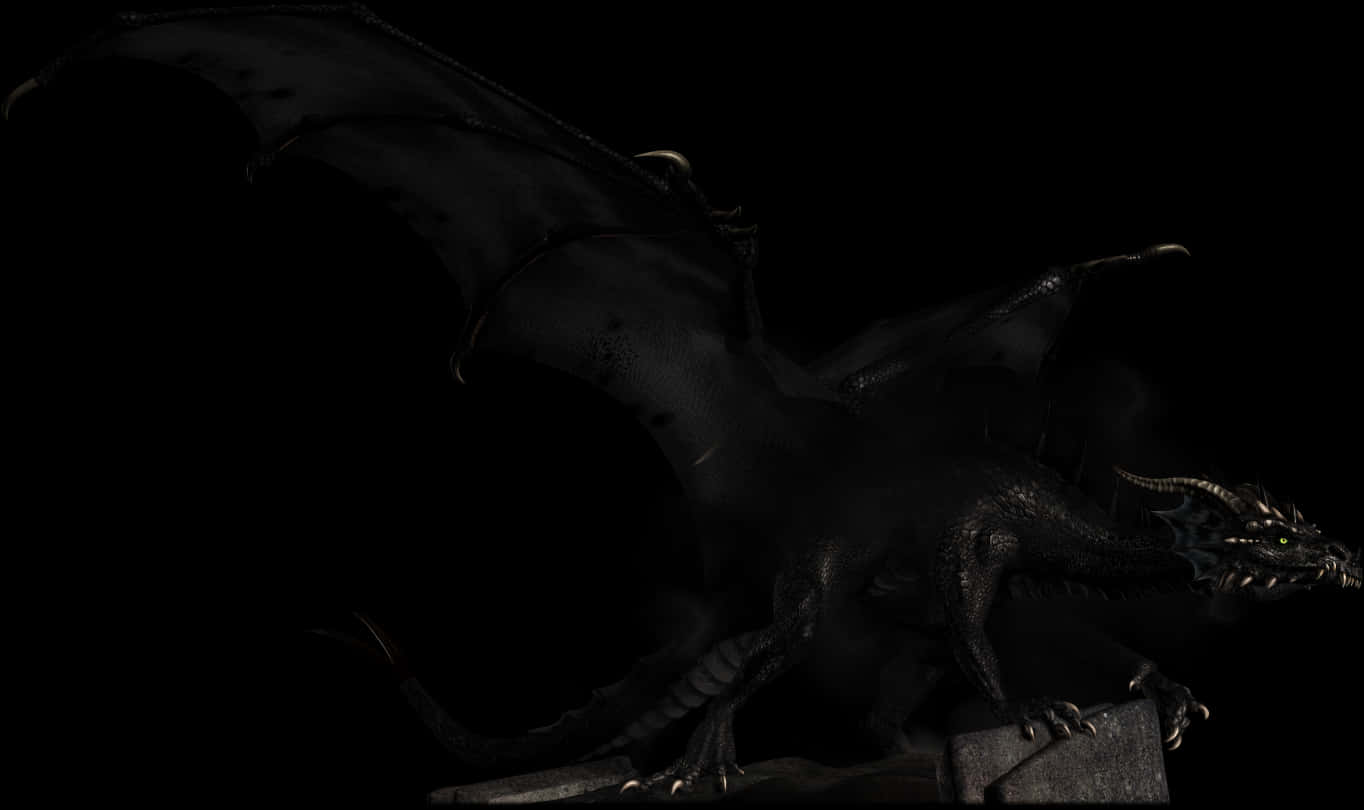 Majestic_ Night_ Dragon PNG with transparent background