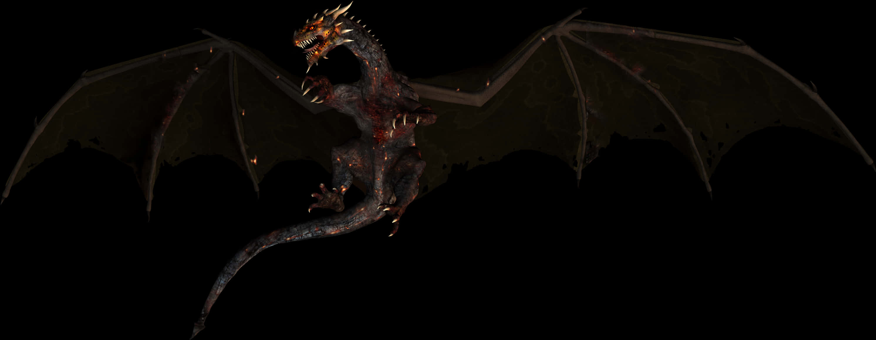 Majestic Night Dragon PNG with transparent background