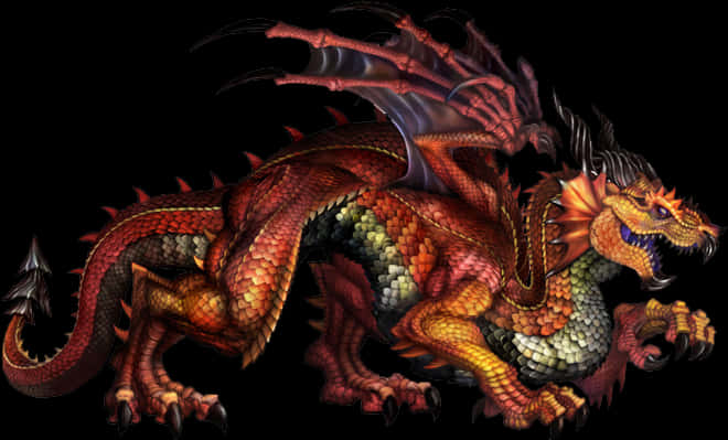 Majestic_ Red_ Dragon_ Artwork PNG with transparent background