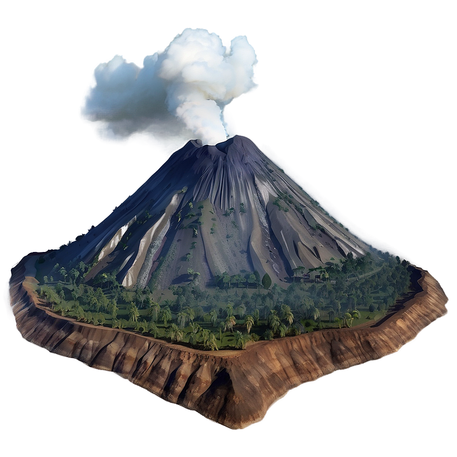 Majestic Tropical Volcano Png 92