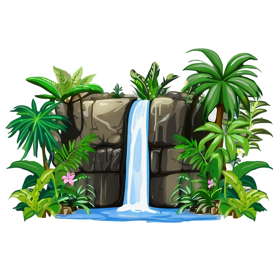 Majestic Waterfall In Jungle Photo Png 05212024