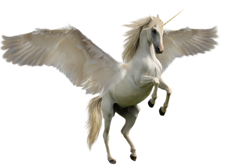 Majestic Winged Unicorn PNG with transparent background