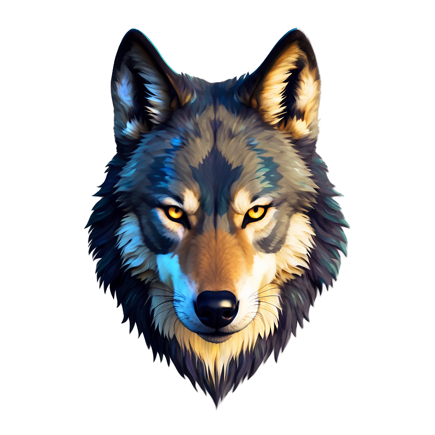 Majestic Wolf Face Art Png 06292024