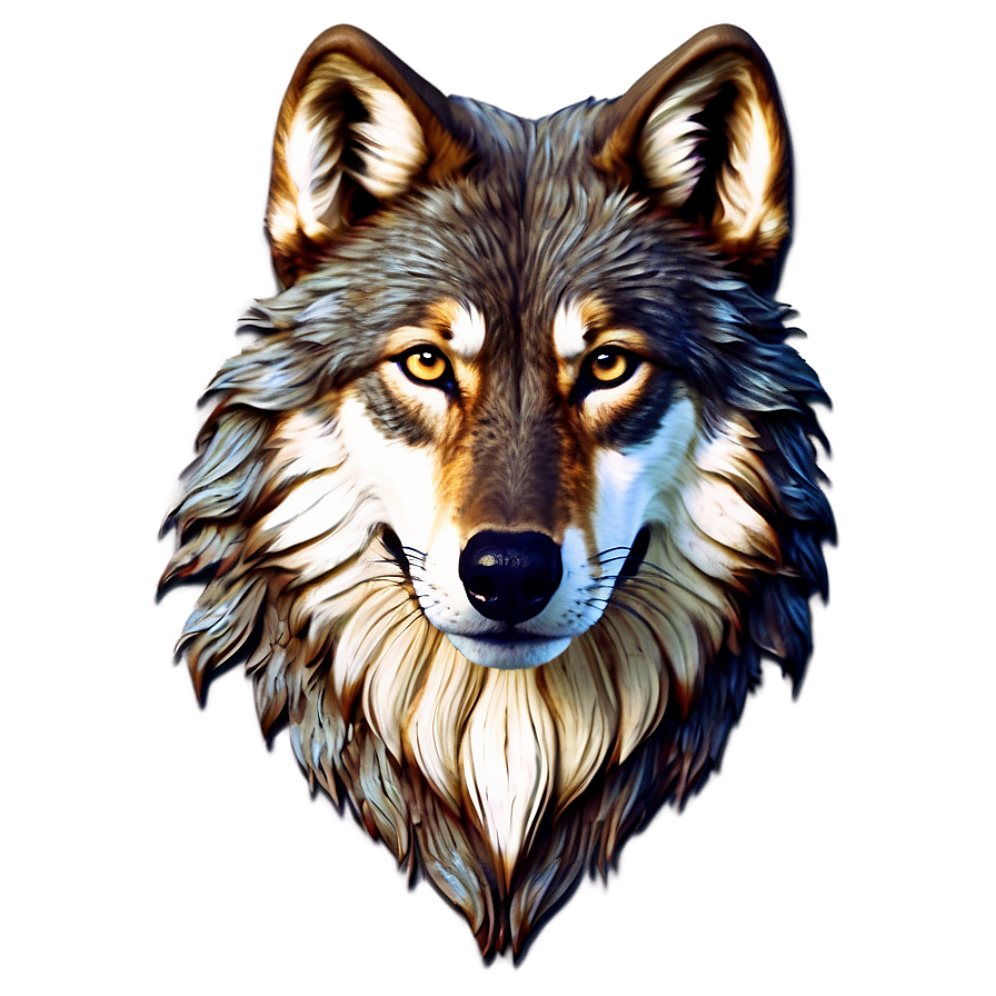 Majestic Wolf Face Art Png 06292024