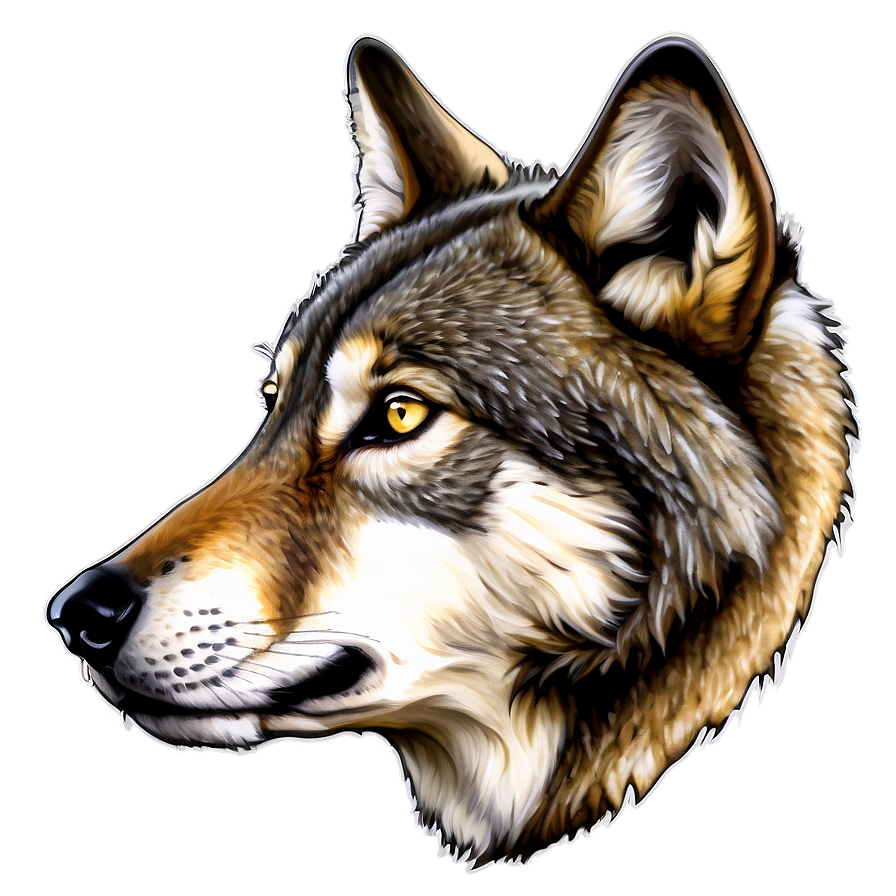 Majestic Wolf Head Portrait Png Kww30