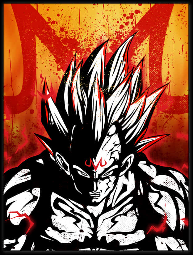 Majin Vegeta Artwork PNG with transparent background