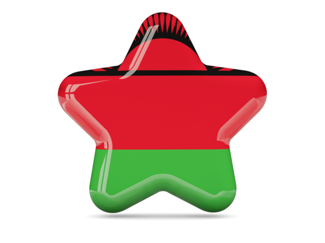 Malawi Flag Star Shape