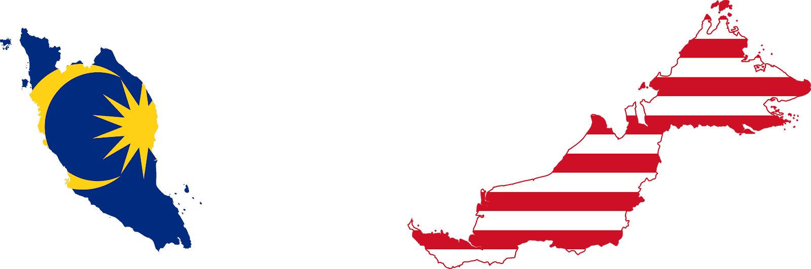 Malaysia Map Flag Design PNG with transparent background