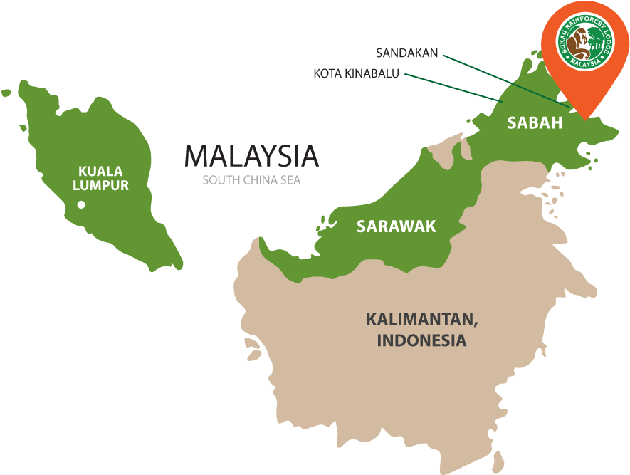 Malaysia Map Highlighting Sabah PNG with transparent background