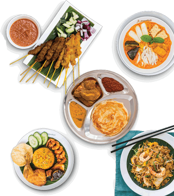 Malaysian Delicacies Collage PNG with transparent background