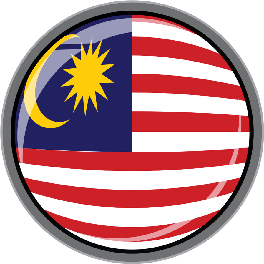 Malaysian Flag Button Graphic PNG with transparent background