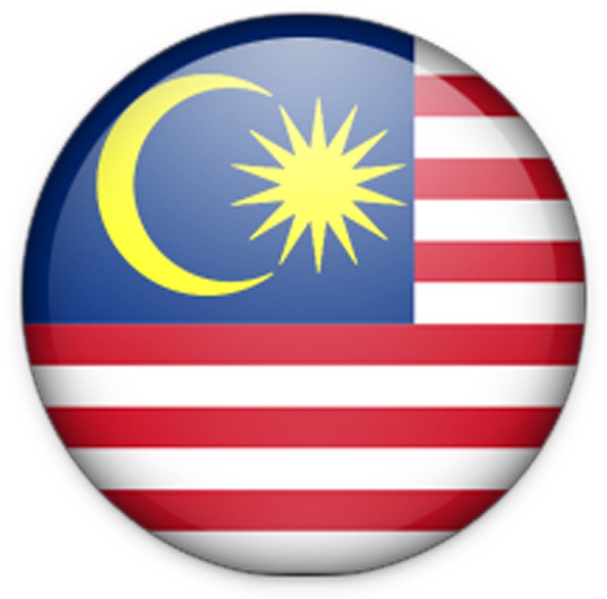 Malaysian Flag Button PNG with transparent background