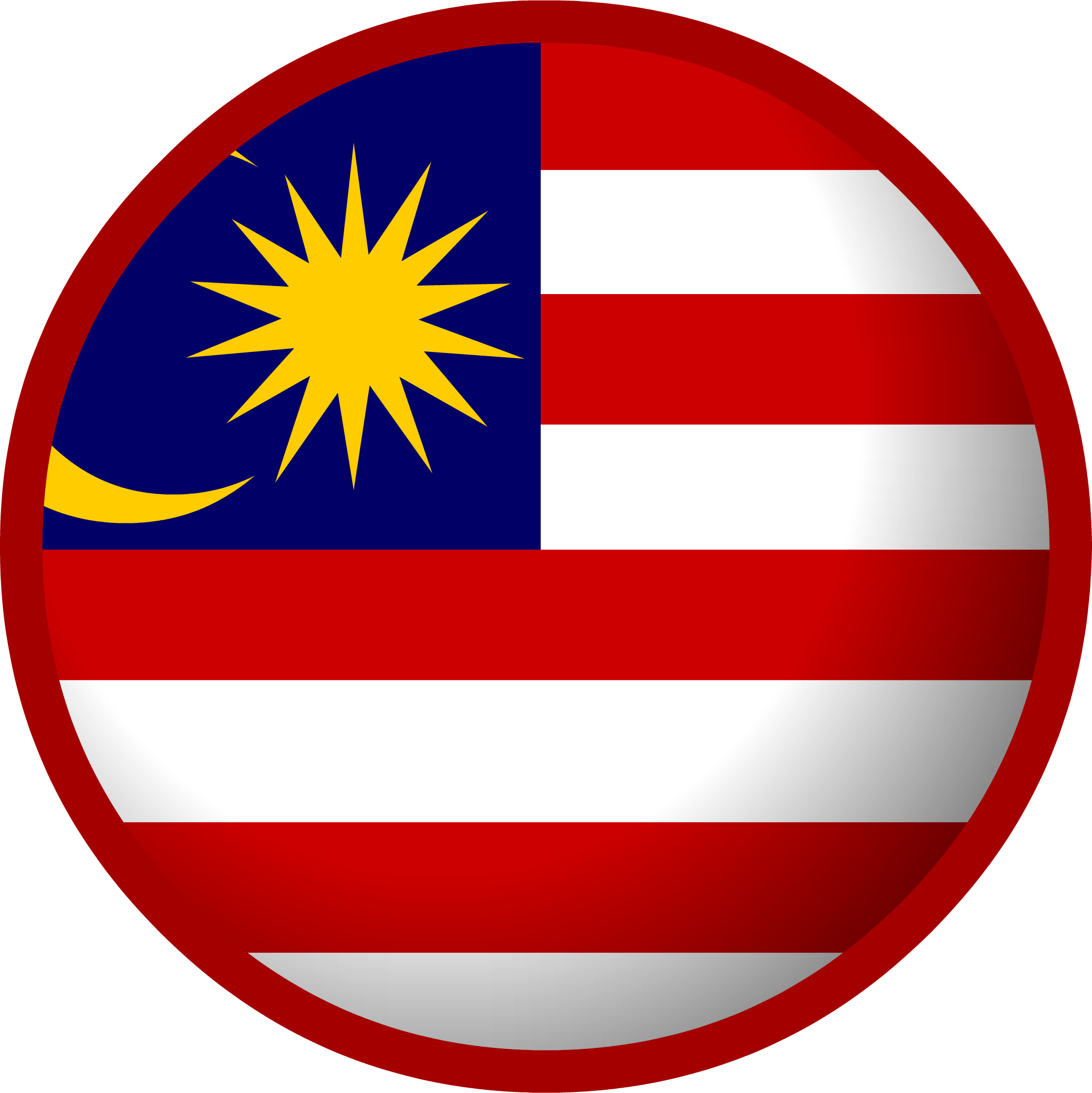 Malaysian Flag Button PNG with transparent background