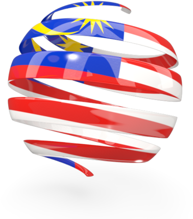 Malaysian Flag Ribbon Twirl PNG with transparent background