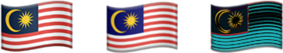 Malaysian Flag Trio Waving PNG with transparent background