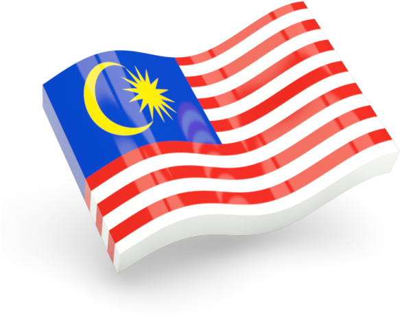 Malaysian Flag Waving Illustration PNG with transparent background
