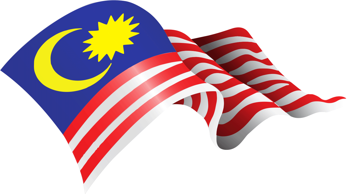 Malaysian Flag Waving PNG with transparent background