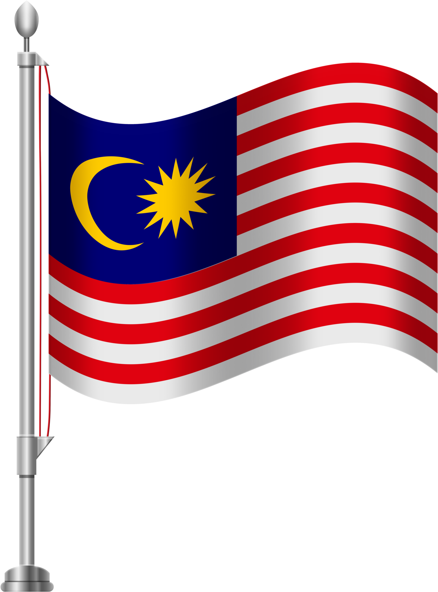 Malaysian Flagon Pole PNG with transparent background