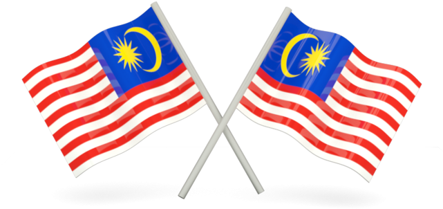 Malaysian Flags Crossed PNG with transparent background