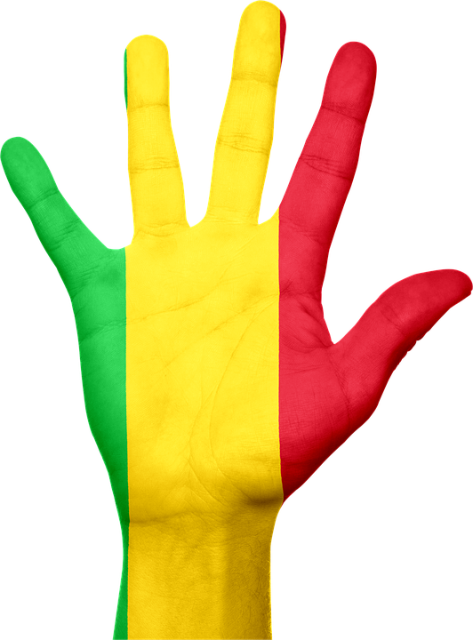 Mali Flag Painted Hand