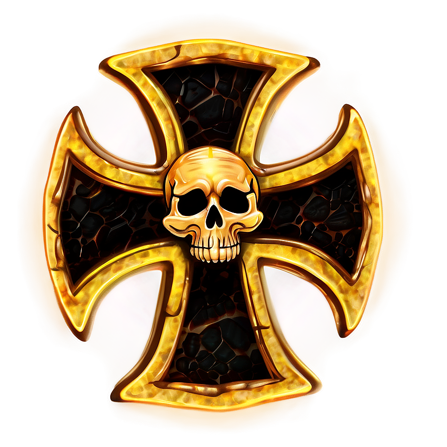 Maltese Cross With Skull Png Chm