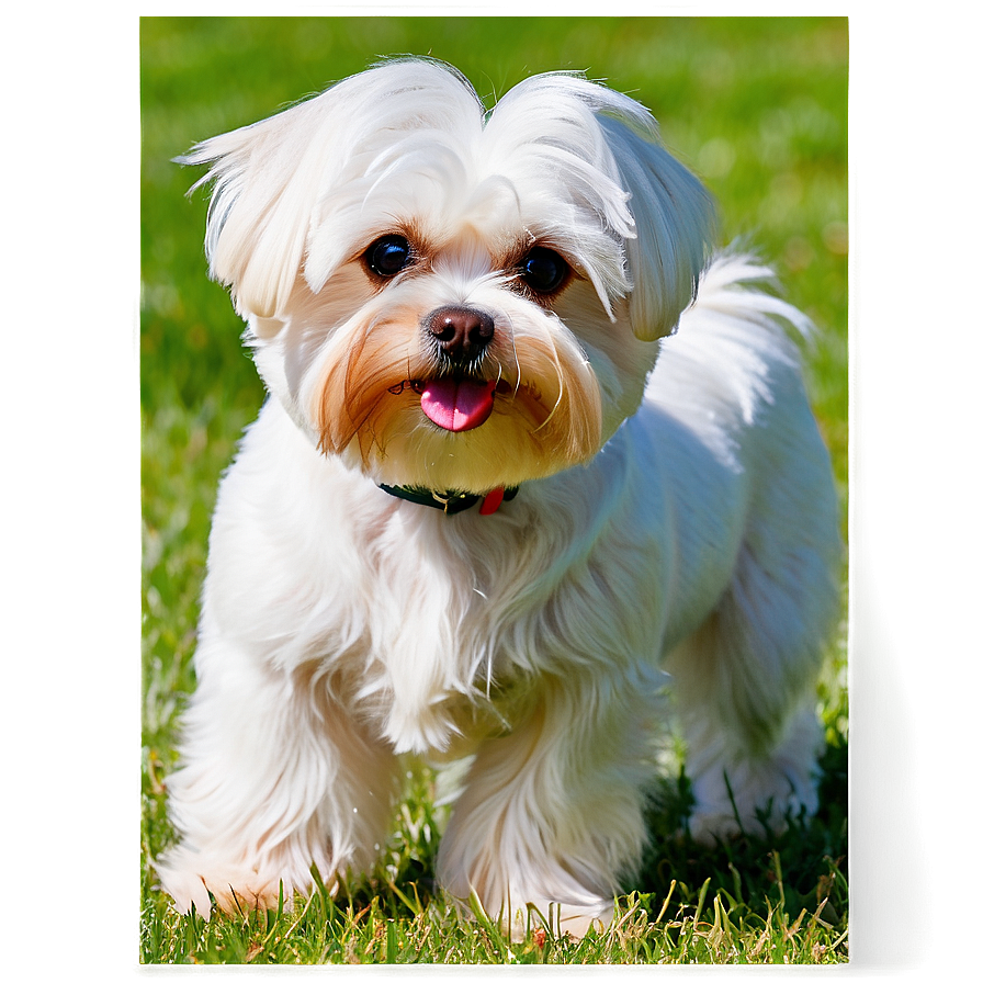 Maltese In Garden Png 97