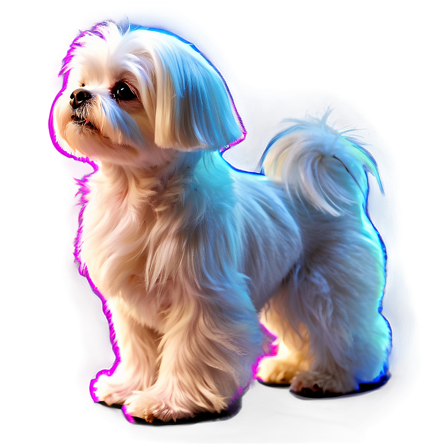 Maltese With Glowing Fur Png Qox