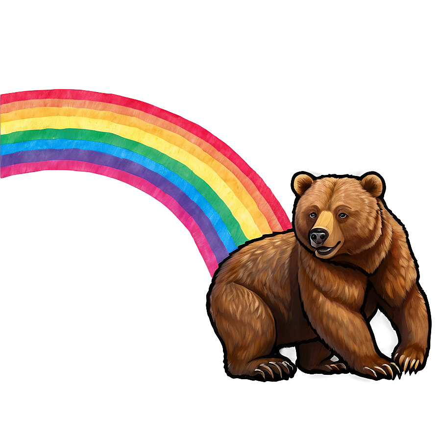 Mama Bear And Rainbow Png Qwv