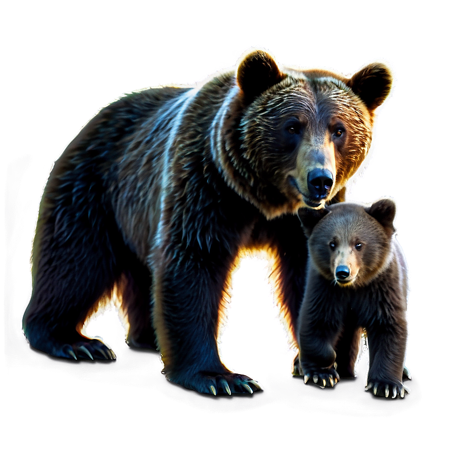 Mama Bear With Baby Bear Png 06132024