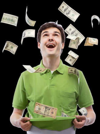 Man Catching Falling Money