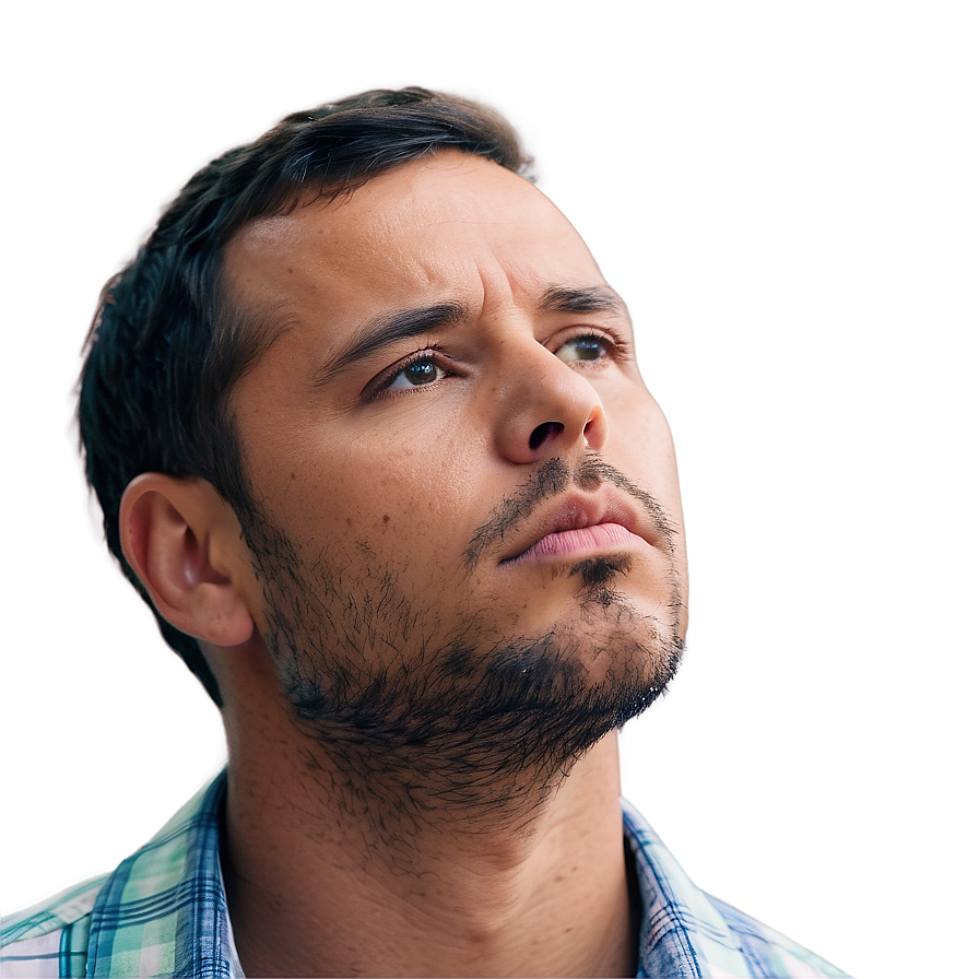 Man Concentrated On Thought Png Bel