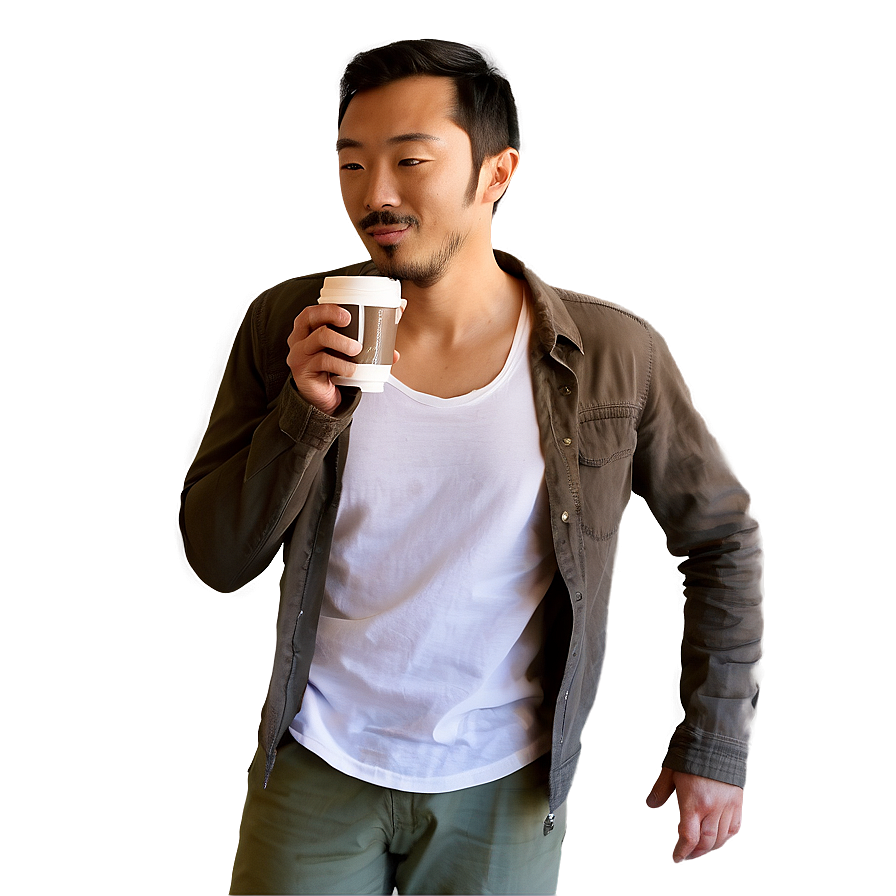 Man Drinking Coffee Png 3