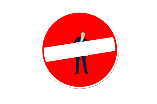 Man Holding Blank Sign No Entry Symbol PNG with transparent background