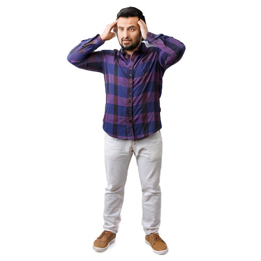 Man Holding Head in Hands PNG 79 PNG with transparent background