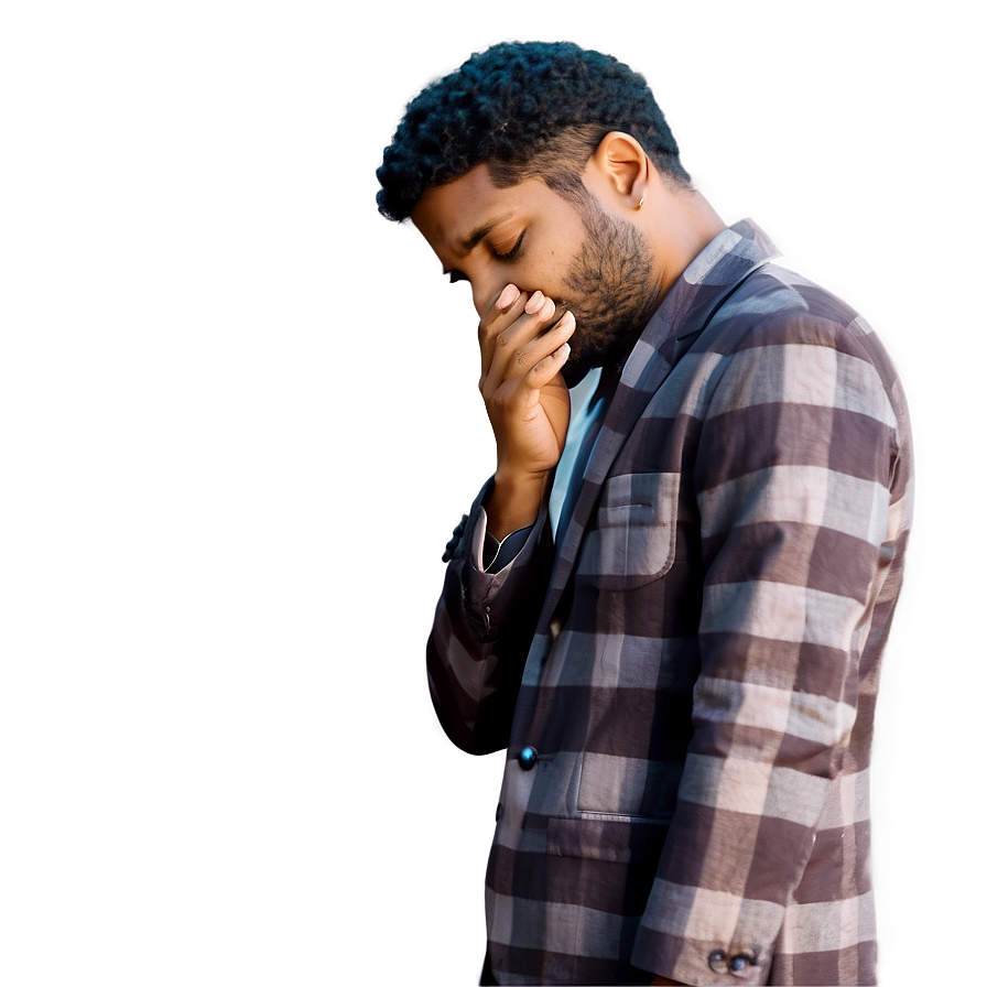Man in Moment of Grief PNG plq46 PNG with transparent background