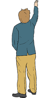 Man Raising Hand Illustration