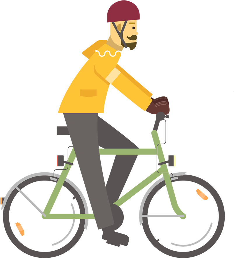 Man Riding Bicycle Illustration