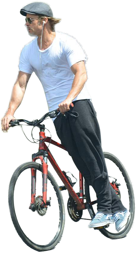 Man Riding Bicycle Outdoors