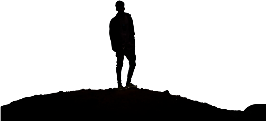 Man Silhouette Standingon Hill