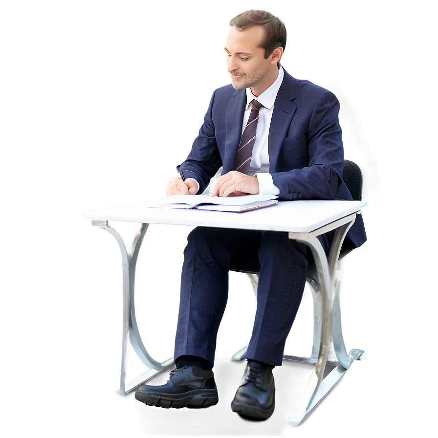 Man Sitting At Desk Png 06122024