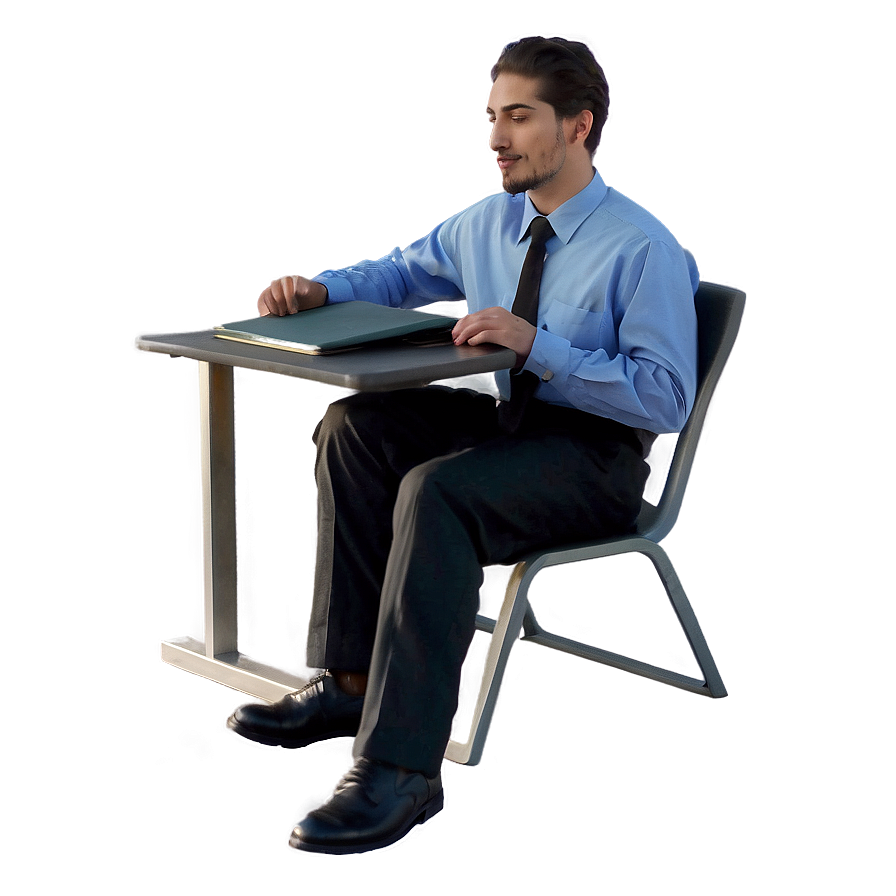 Man Sitting At Desk Png 06122024