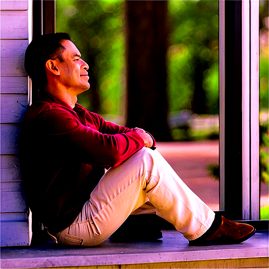 Man Sitting By Window Png 06122024