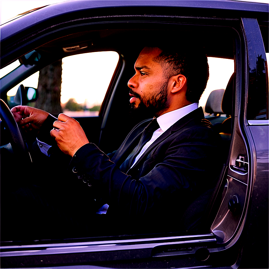 Man Sitting In Car Png Qox