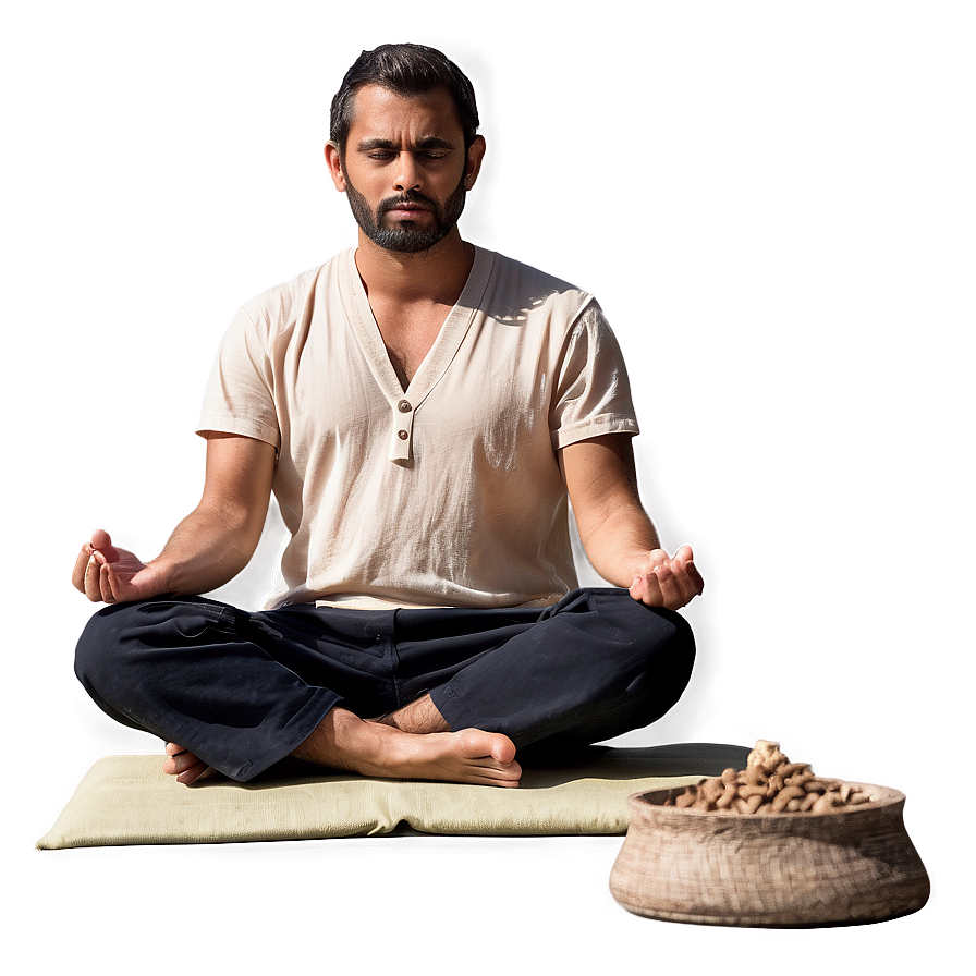 Man Sitting In Meditation Png Xix46