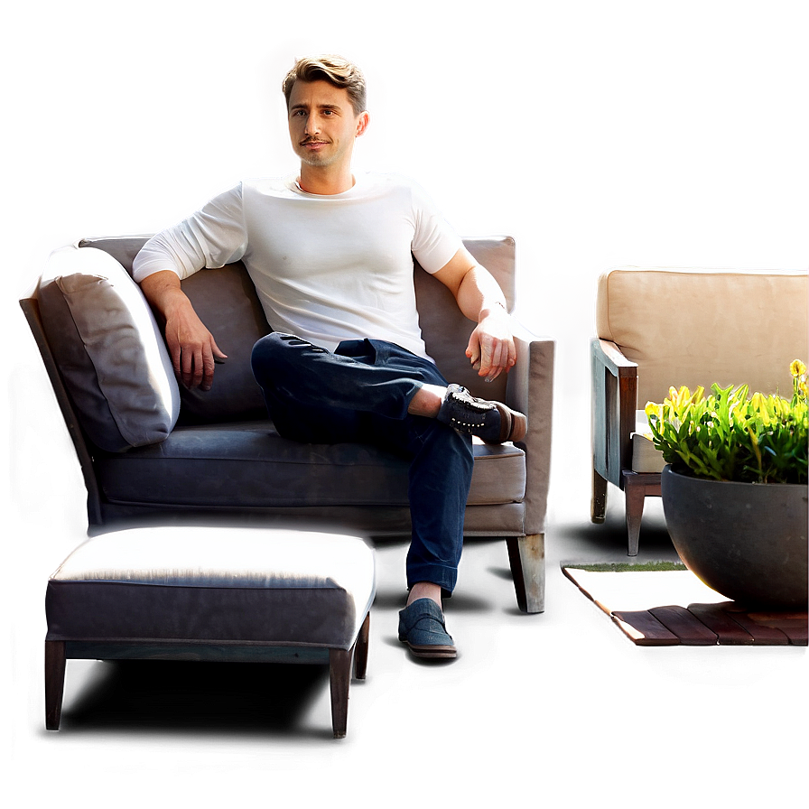 Man Sitting On Sofa Png Omj67