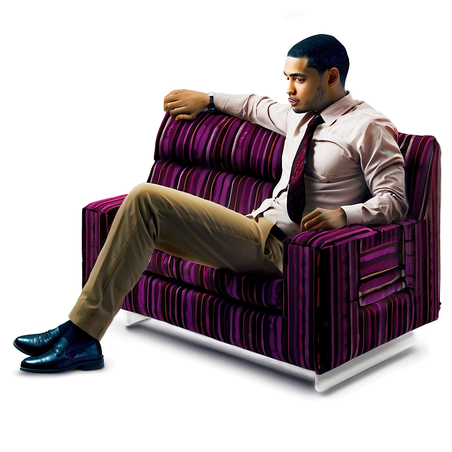 Man Sitting On Sofa Png Xna90