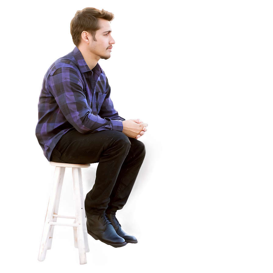 Man Sitting On Stool Png 61