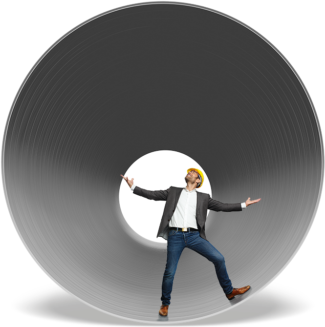 Man In Pipe - Worlds Largest Pvc Pipe, HD Png Download PNG image with a transparent background, free high-resolution download